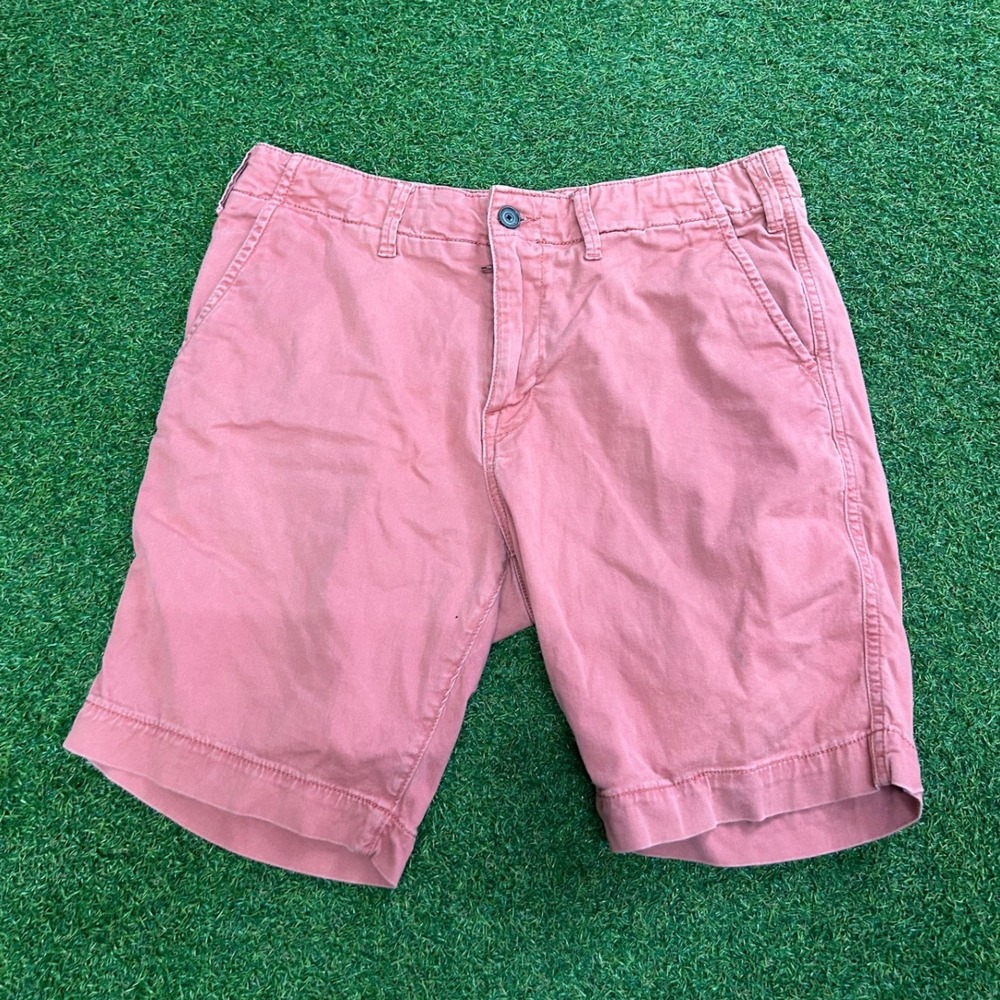 Lucky Brand Mens Salmon Pink Flat Front Chino Shorts Size 32